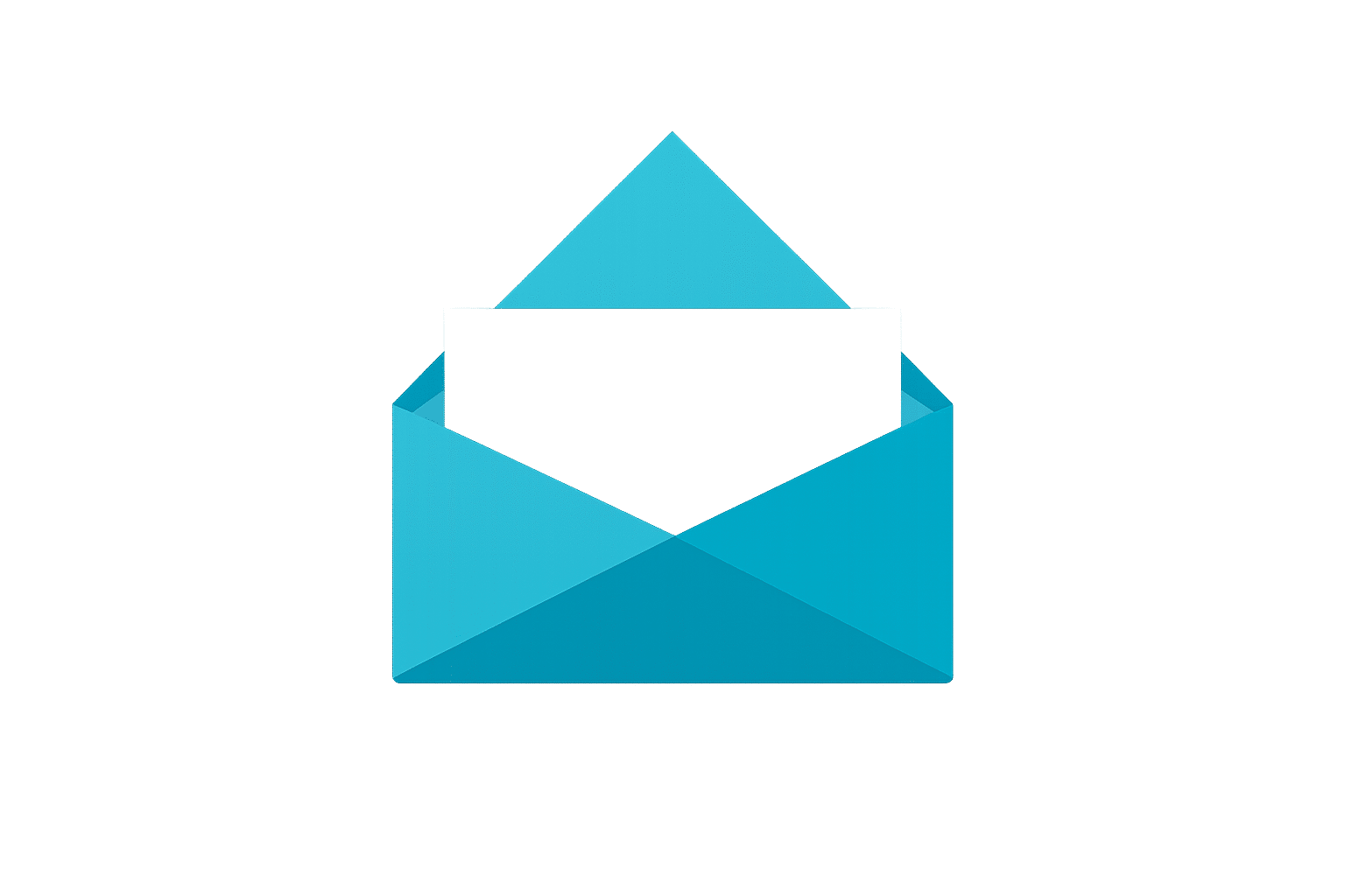 Minimalist blue envelope with paper